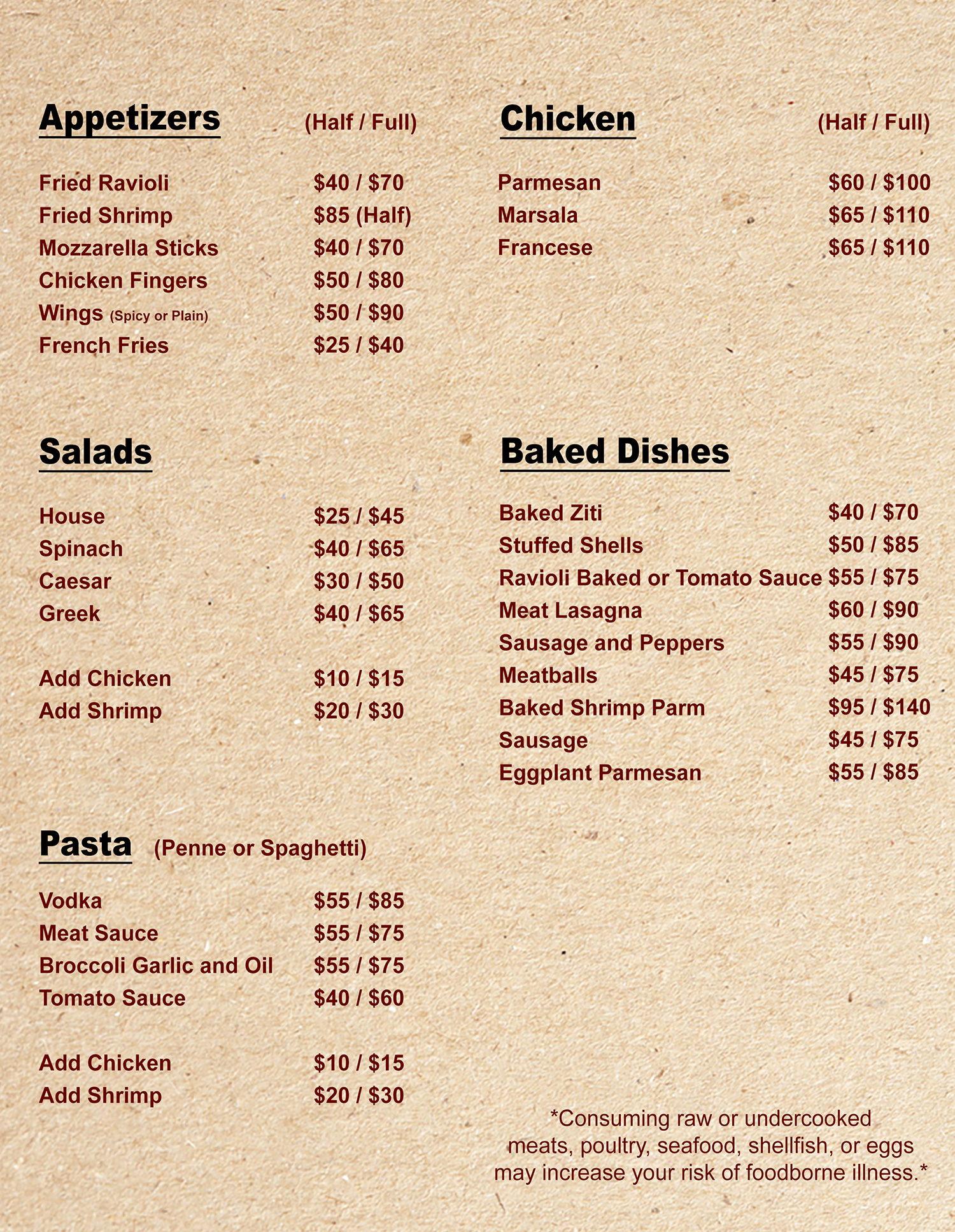 Catering St James Pizza & Pasta